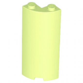 Cilinder kwart 2x2x5 Yellowish Green